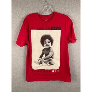 Brooklyn Mint Notorious BIG Ready to Die T Shirt Mens M Red Rap Album Cover‎